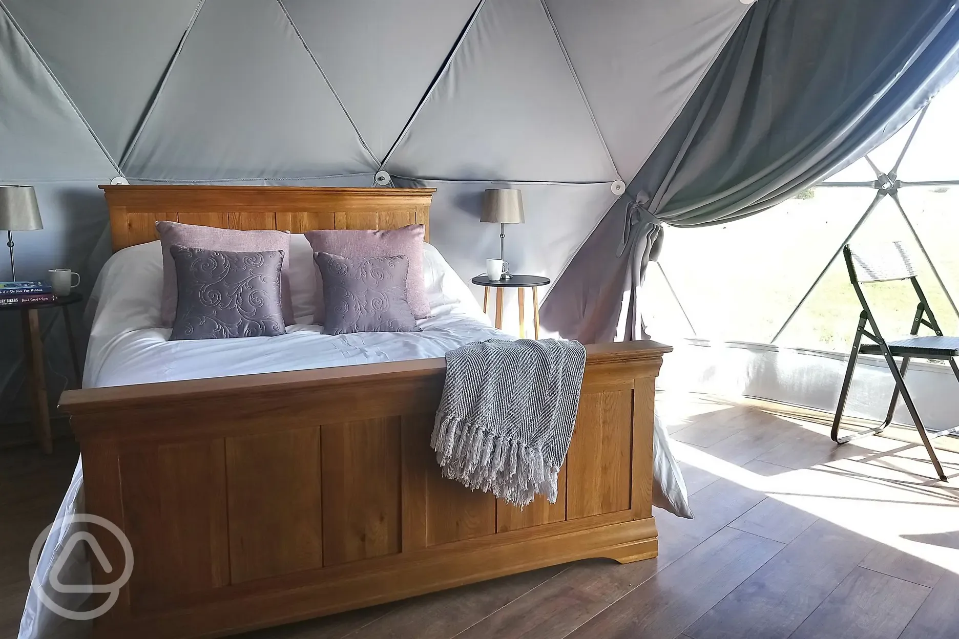 Glamping dome interior