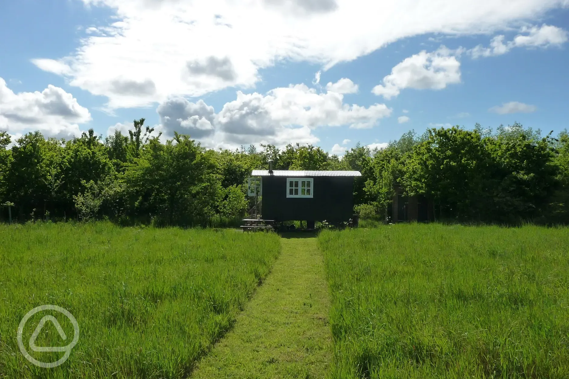 View back to hut from glade