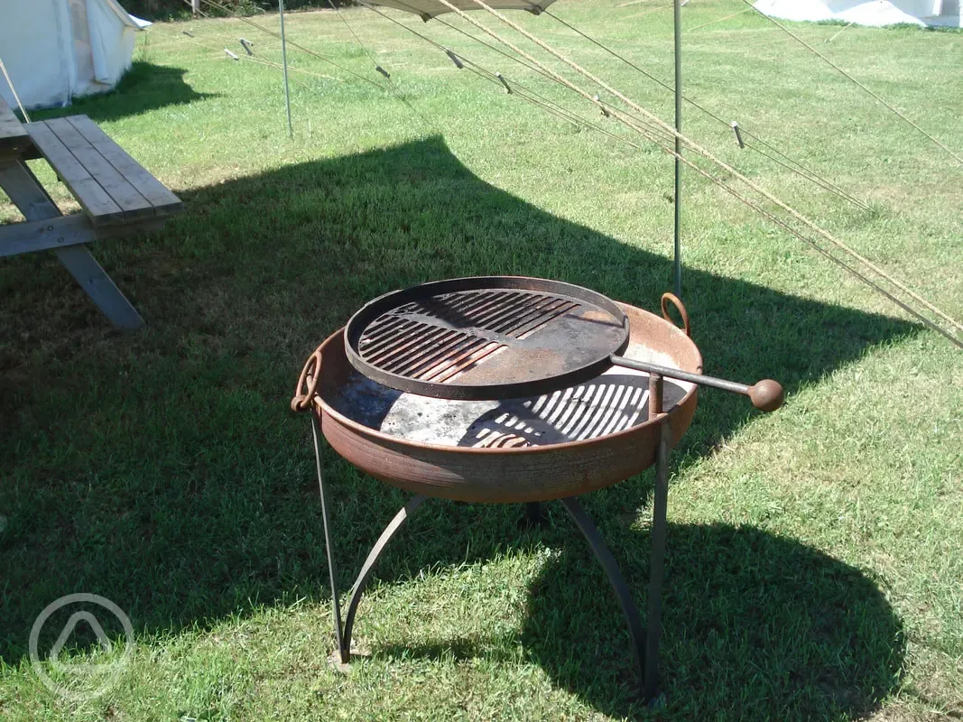 Fire pit with BBQ grill