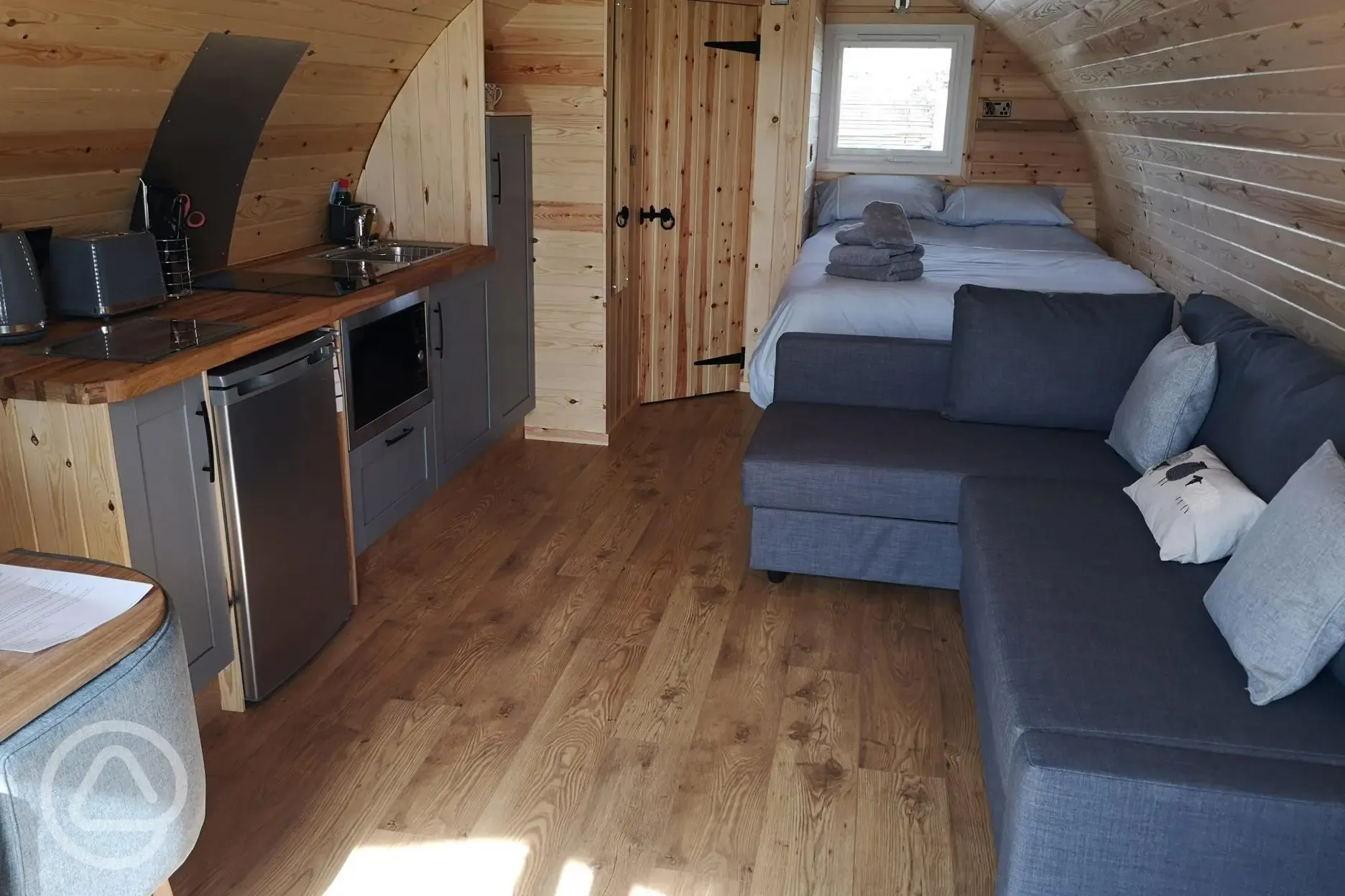 Secluded pod interior