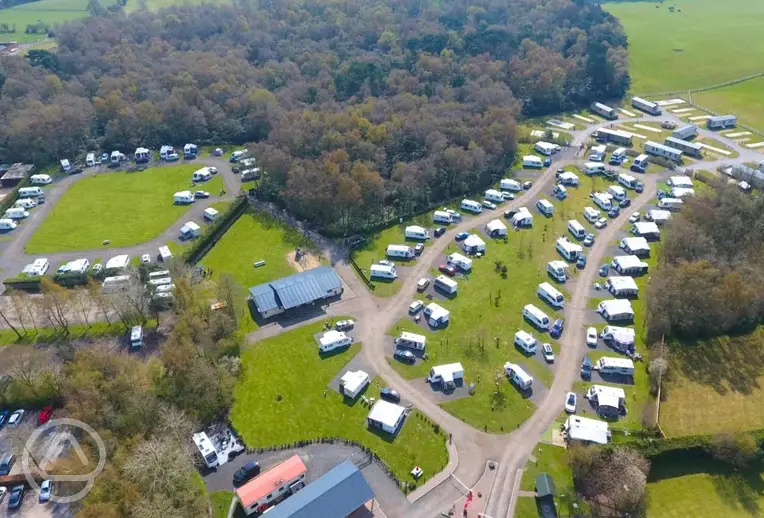 Aerial of Blakemere Holiday Park in Cheshire