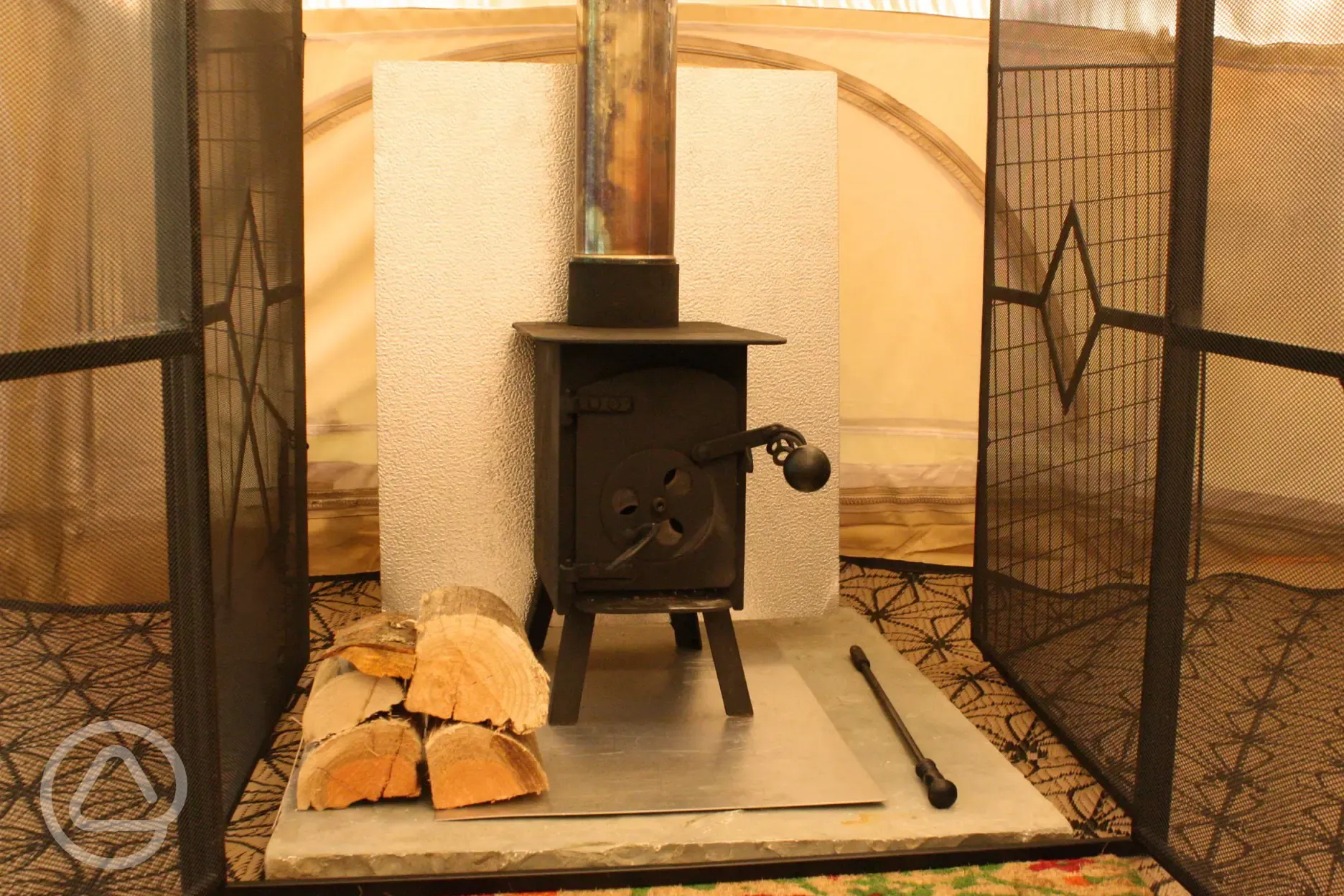 Yurts and bell tents have logburners