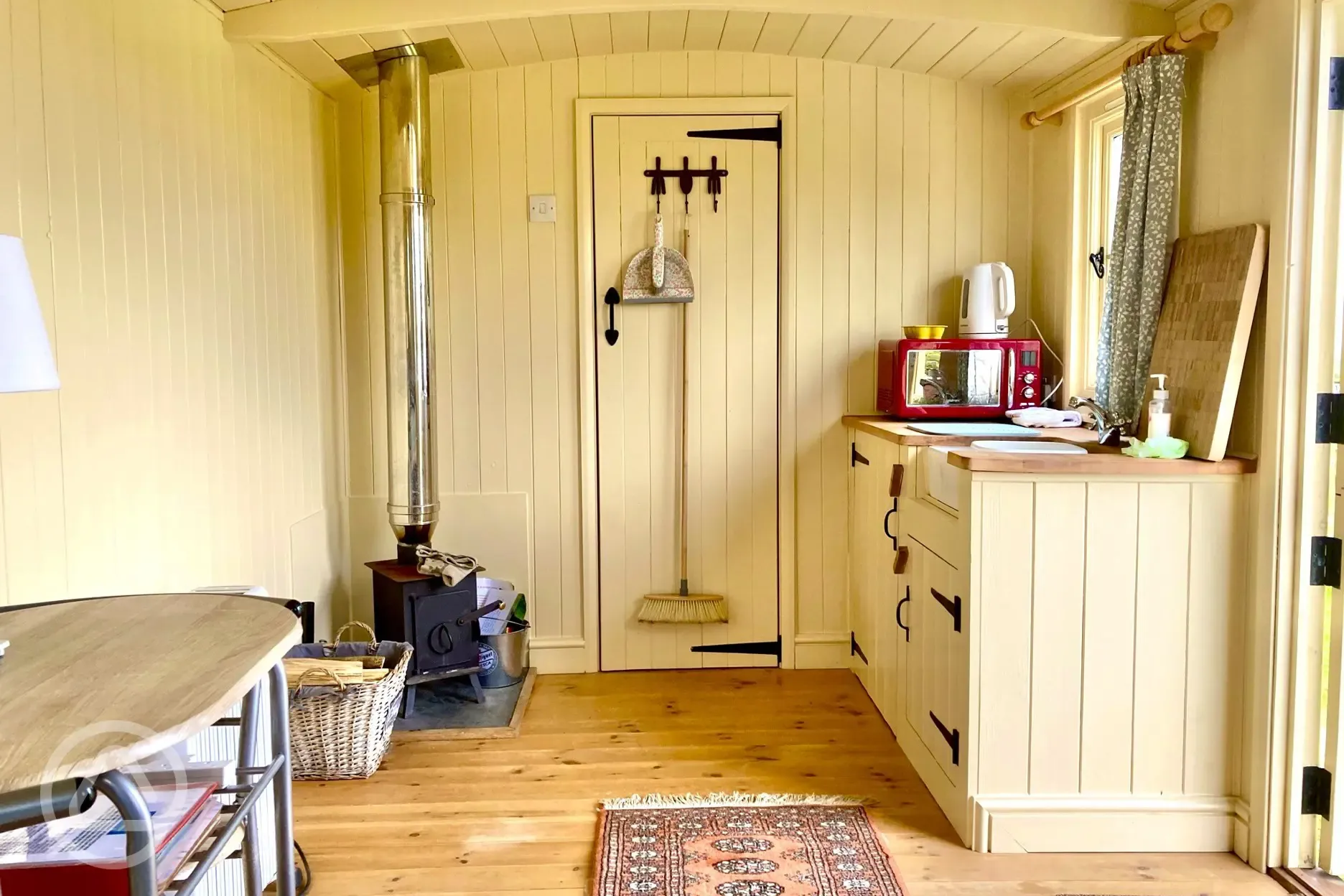 Shepherd's hut interior