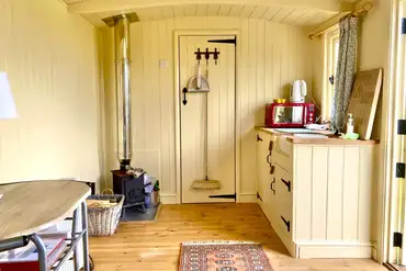 Shepherd's hut interior