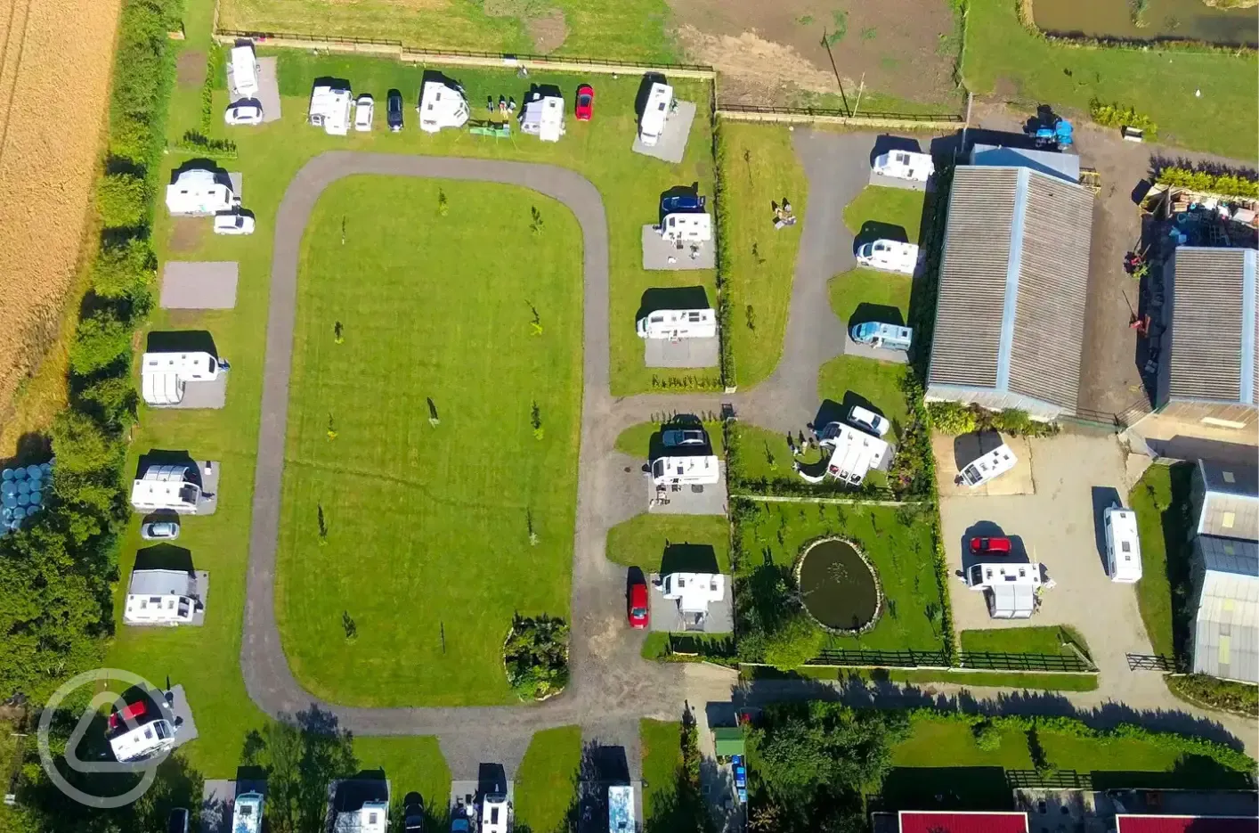 Bird's eye view of the campsite