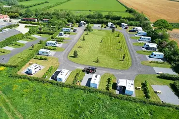 Aerial of the hardstanding pitches at Westgate Carr Farm