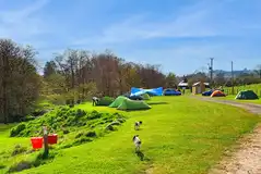 Non electric grass pitches at Caldbeck Camping with space for a parked car