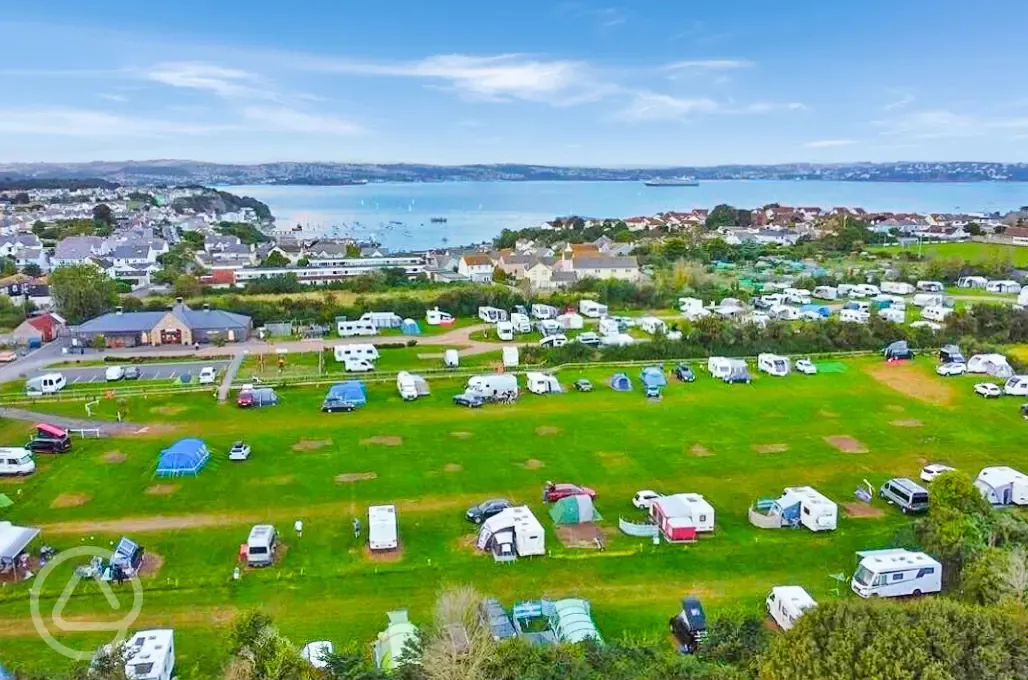 Aerial of the site and the harbour