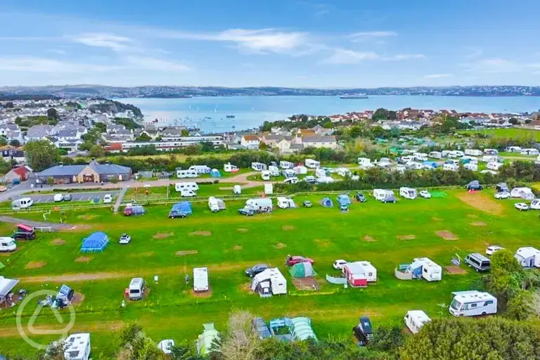 Aerial of the site and the harbour