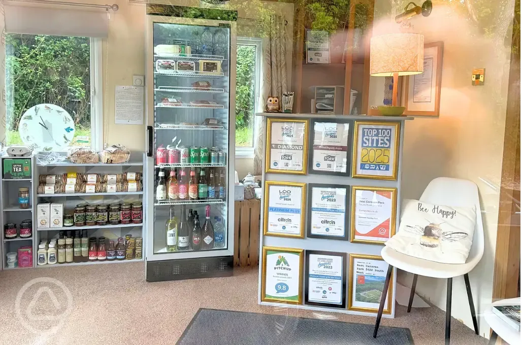 Reception and shop interior