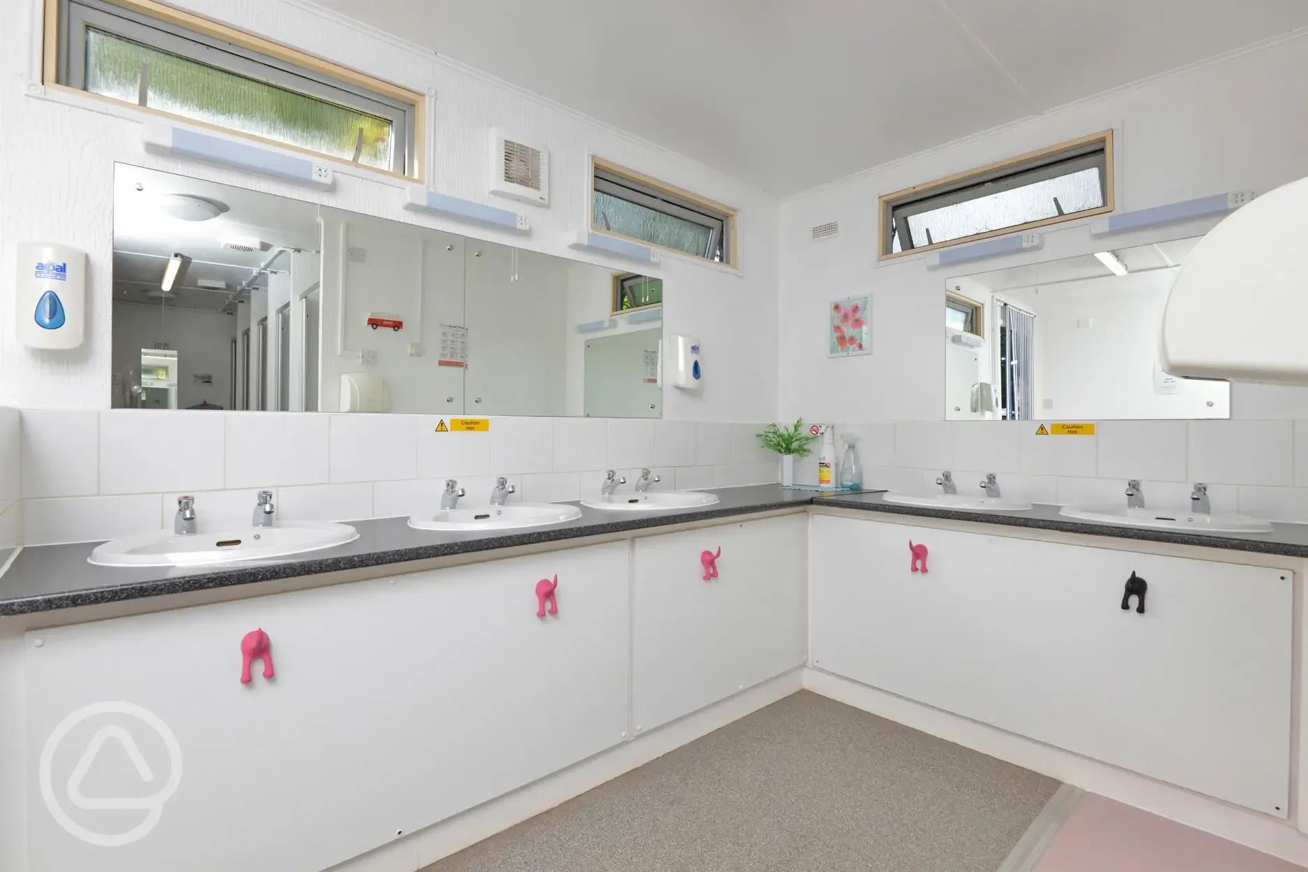 Sinks with hooks at Oakmoor Touring Park