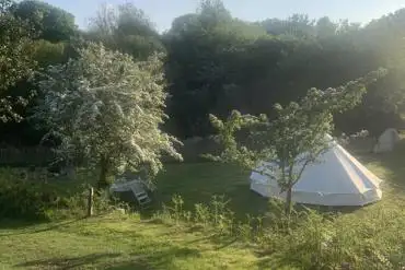 Exterior view of bell tent