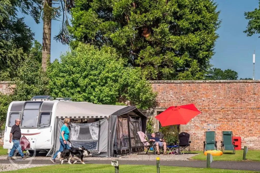 Electric hardstanding pitches with awning space Electric hardstanding pitches with awning space