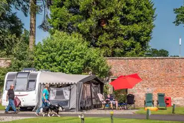 Electric hardstanding pitches with awning space