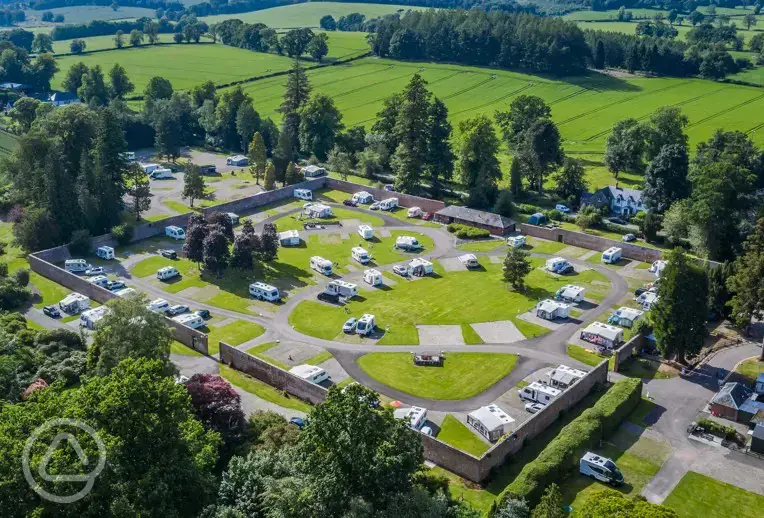 Aerial of Blair Drummond Caravan Park
