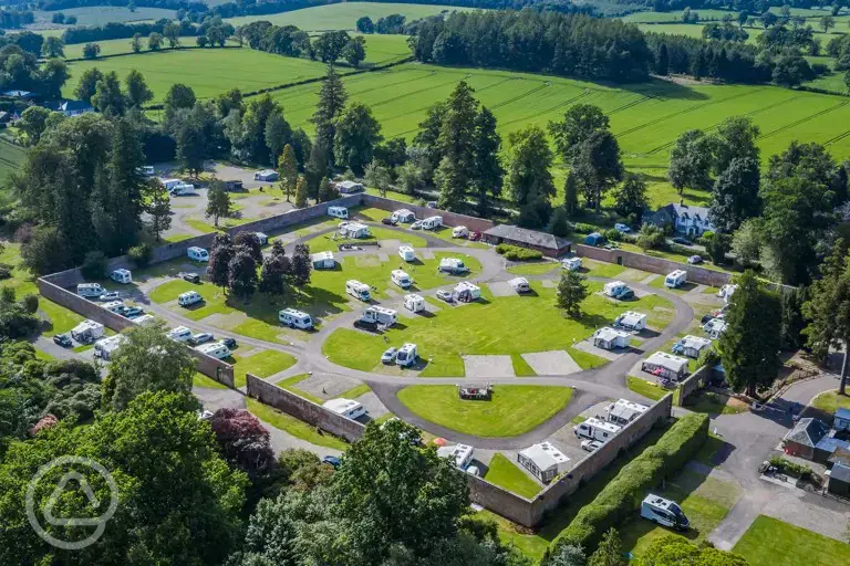 Aerial of Blair Drummond Caravan Park