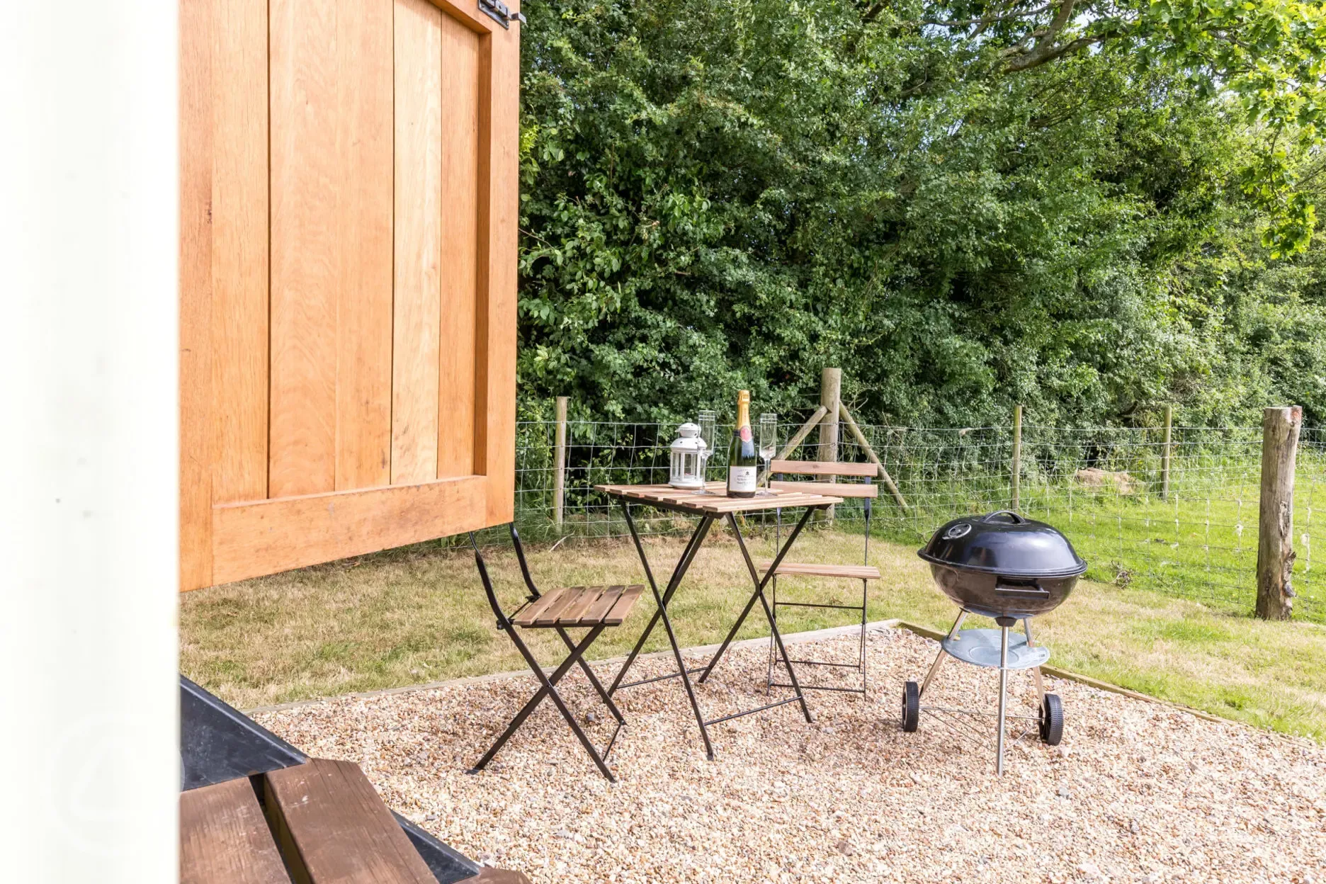 Shepherd's hut outdoor area