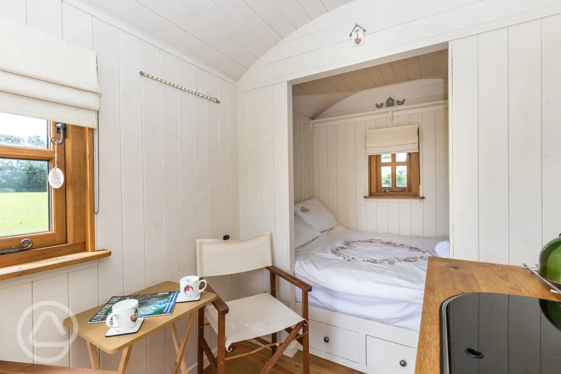 Shepherd's hut interior