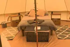 Double bed in the bell tent 