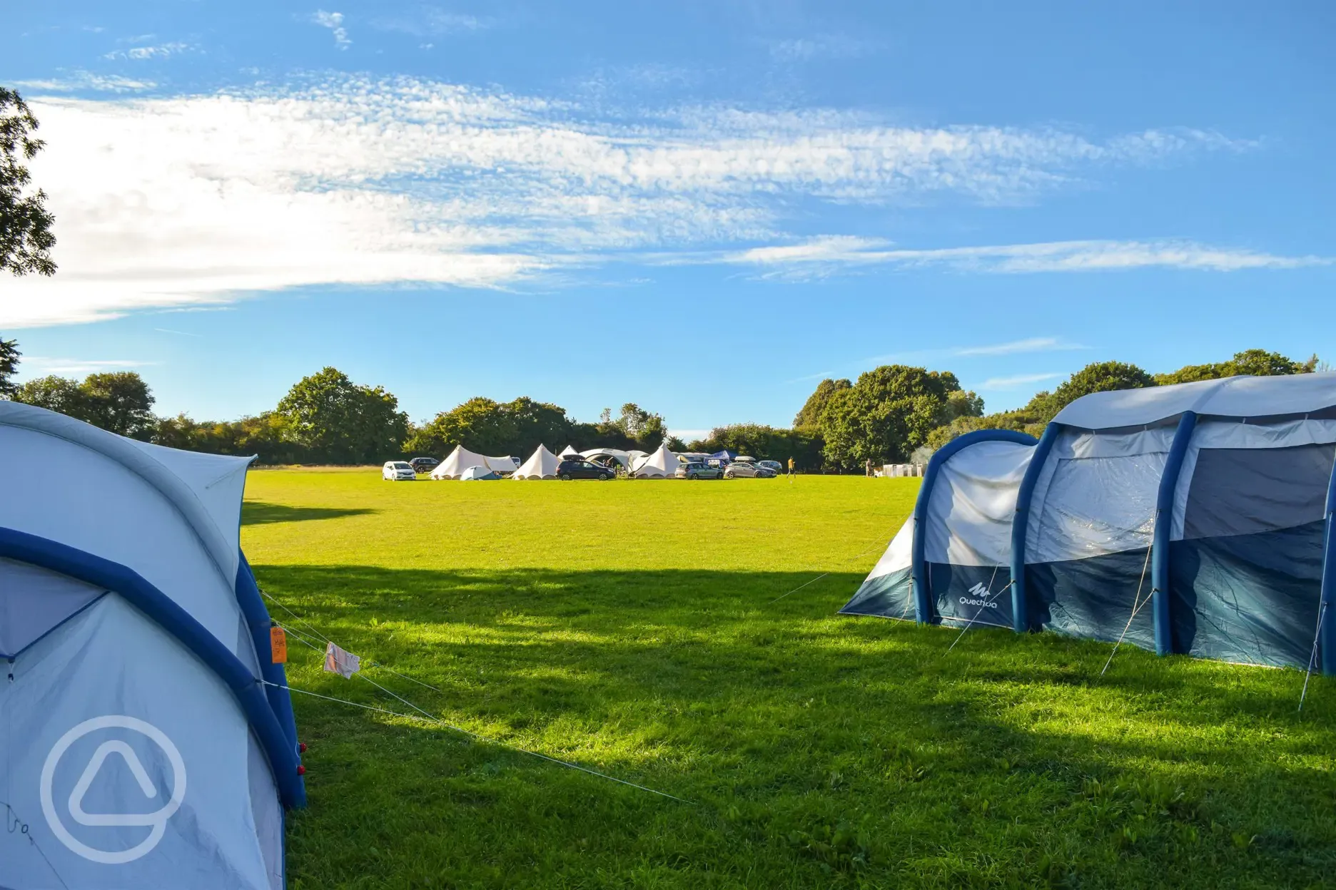 Non electric grass tent pitches