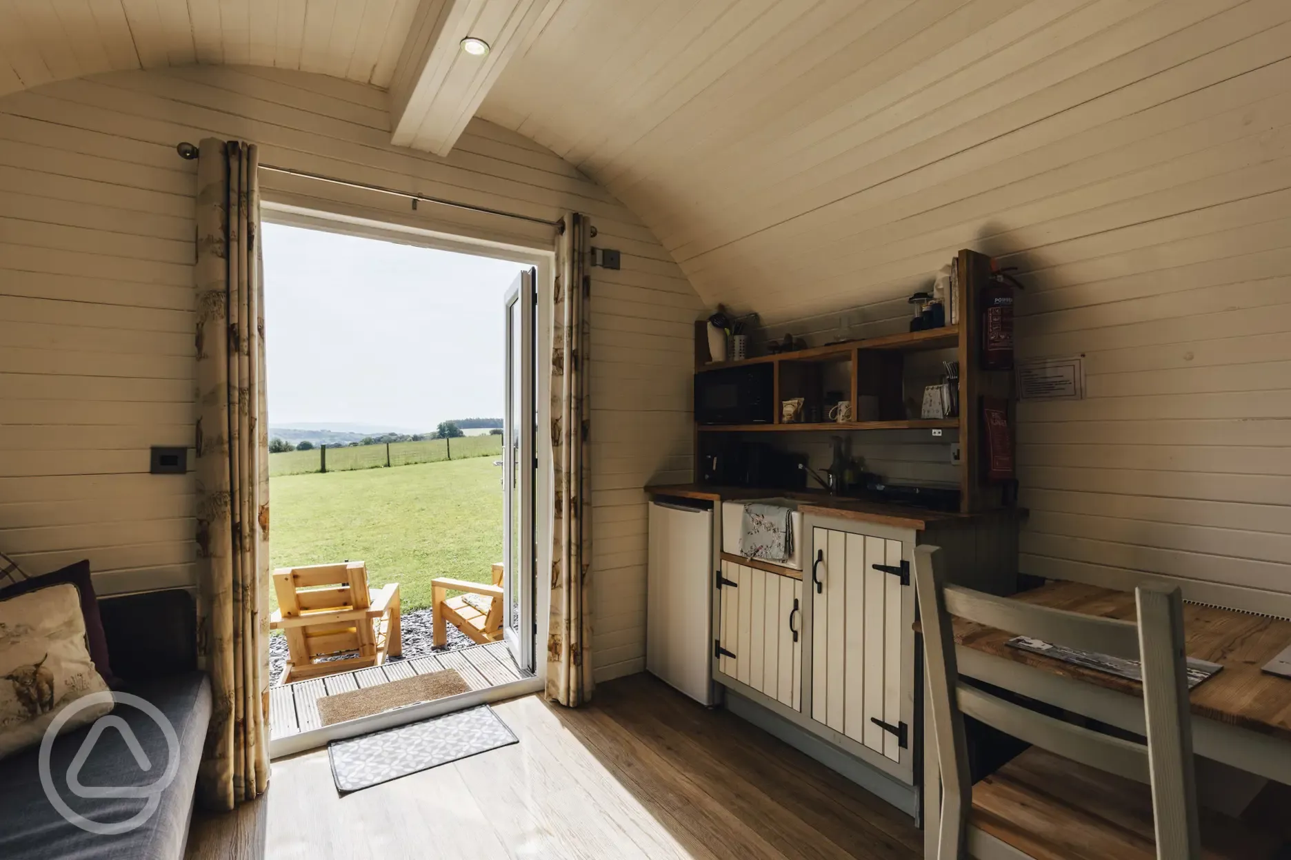 Four person pod interior