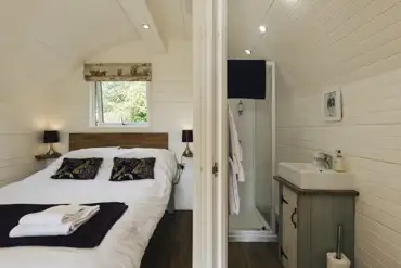 Four person pod interior and ensuite