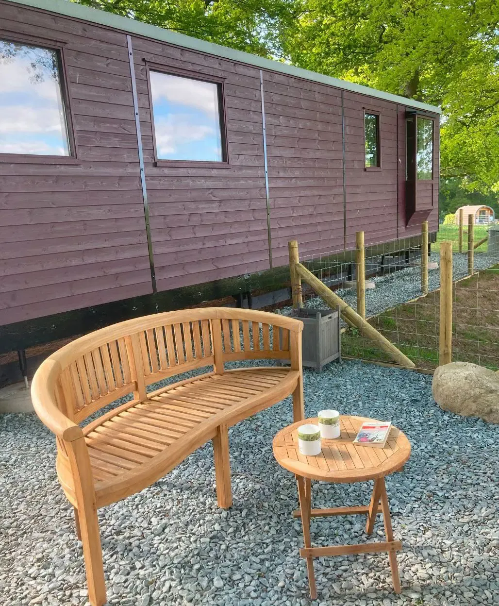 Clarabel Train Carriage outside seating