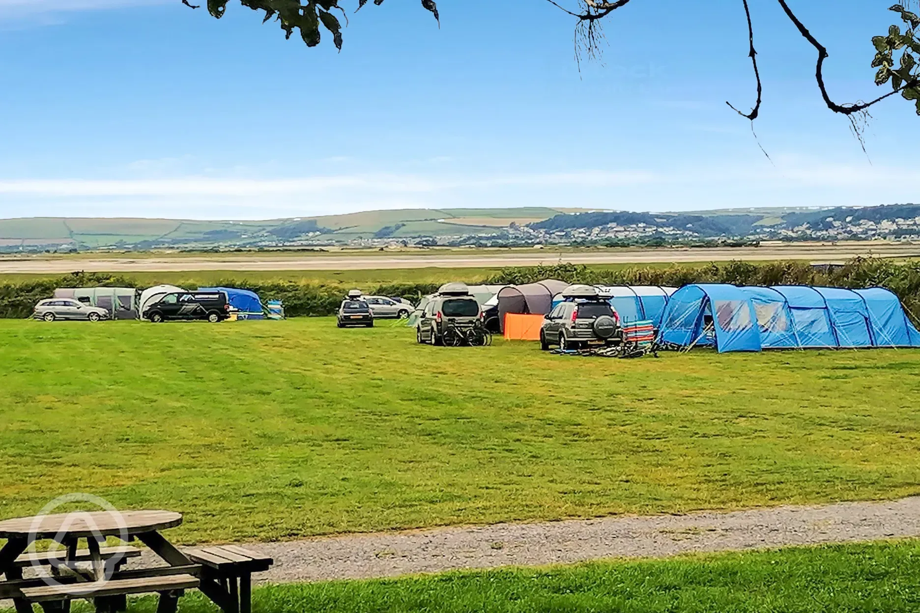 Non electric grass tent pitches