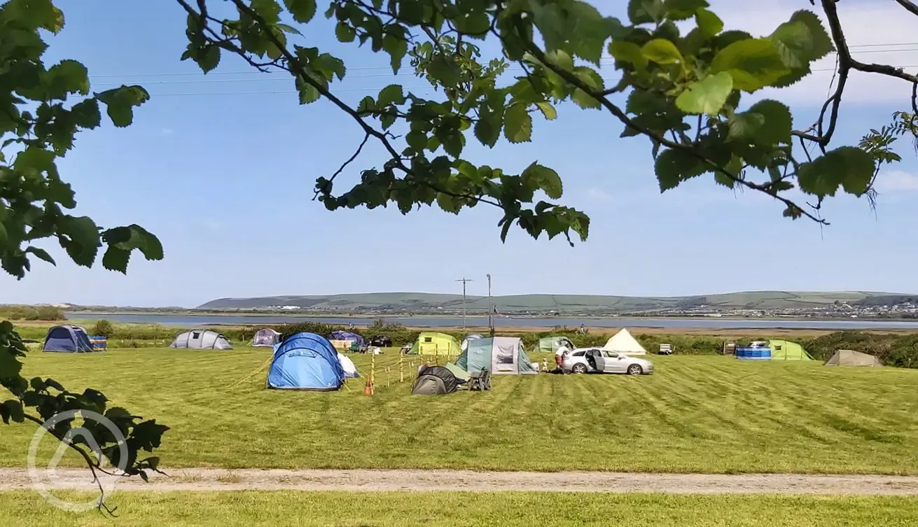 Non electric grass tent pitches