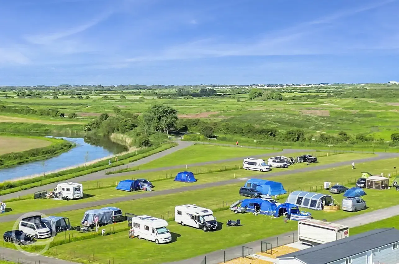 Aerial of the site and River Axe