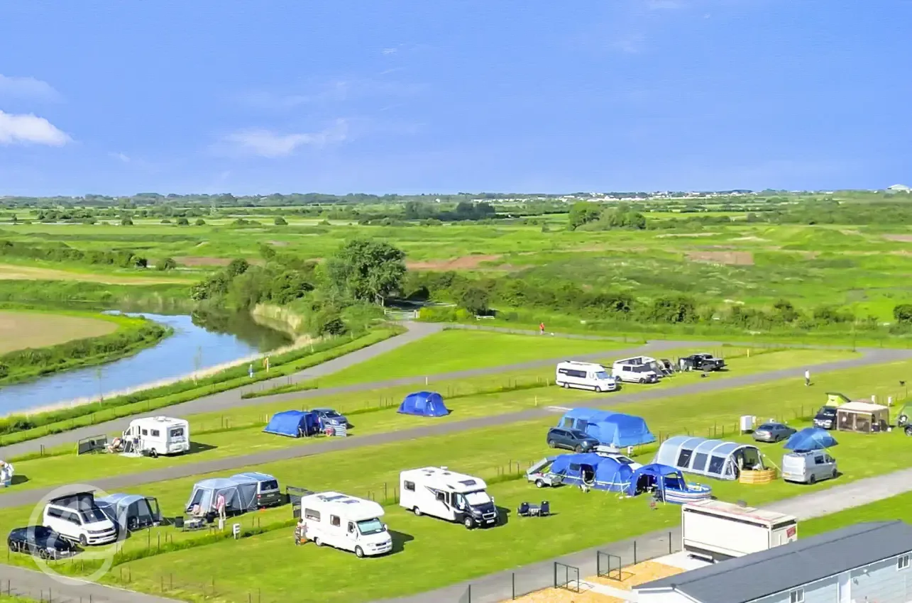 Aerial of the site and River Axe