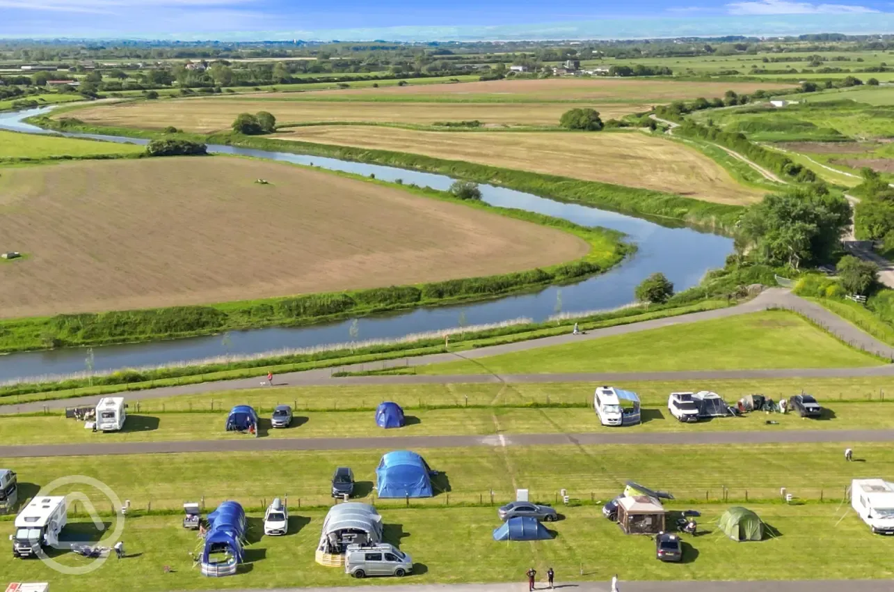 Aerial of the site and River Axe