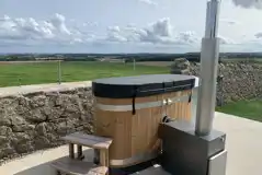 Optional wood-fired hot tub