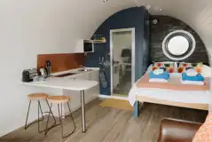 Glamping pod interior at Middlemoor Farm Holidays