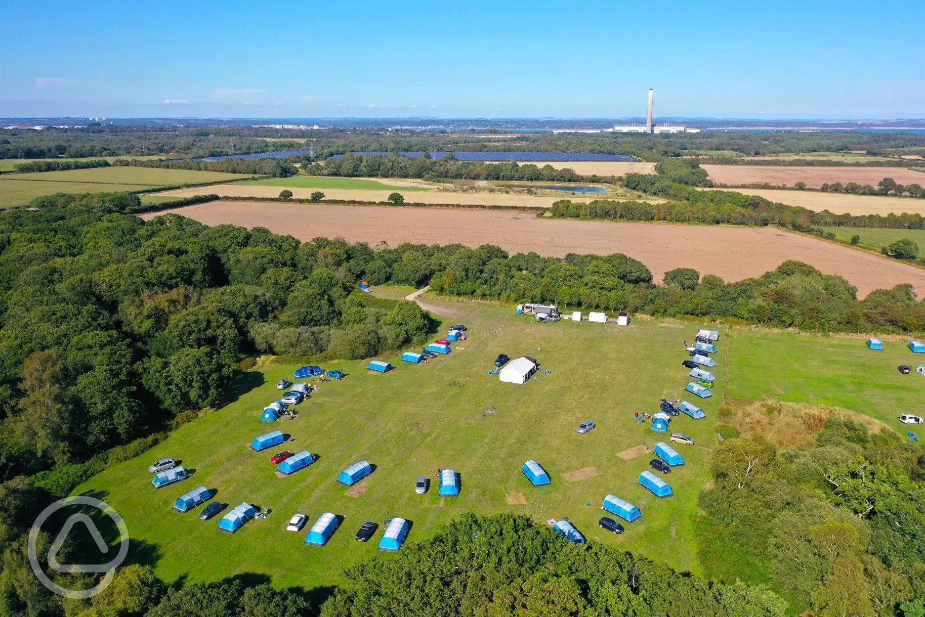 Aerial of the non electric grass pitches