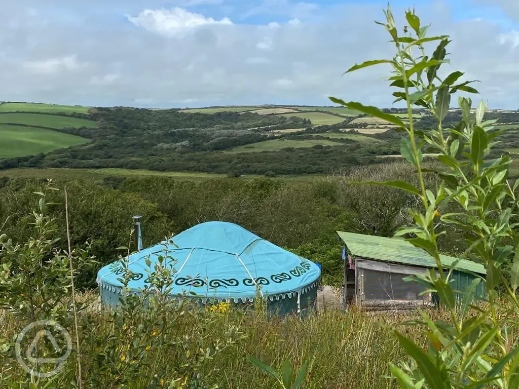 The yurt with camp kichen and ensuite facilities