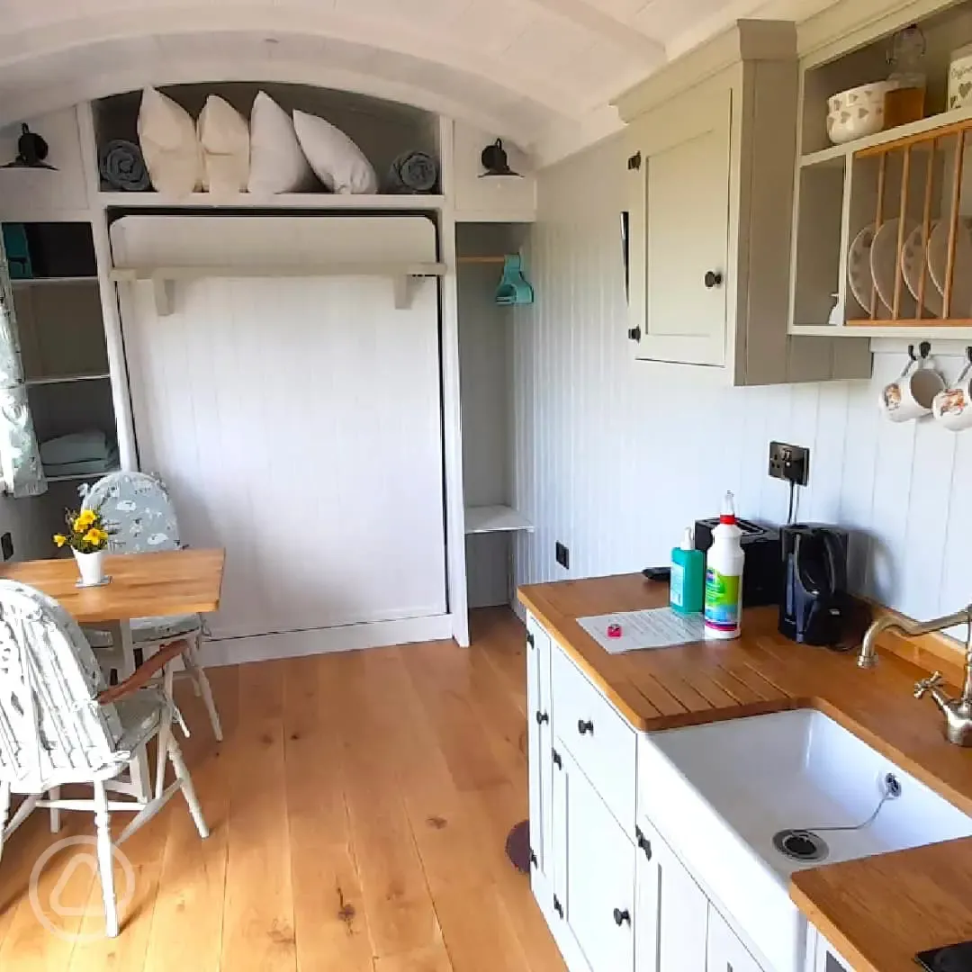 Shepherd's hut kitchenette