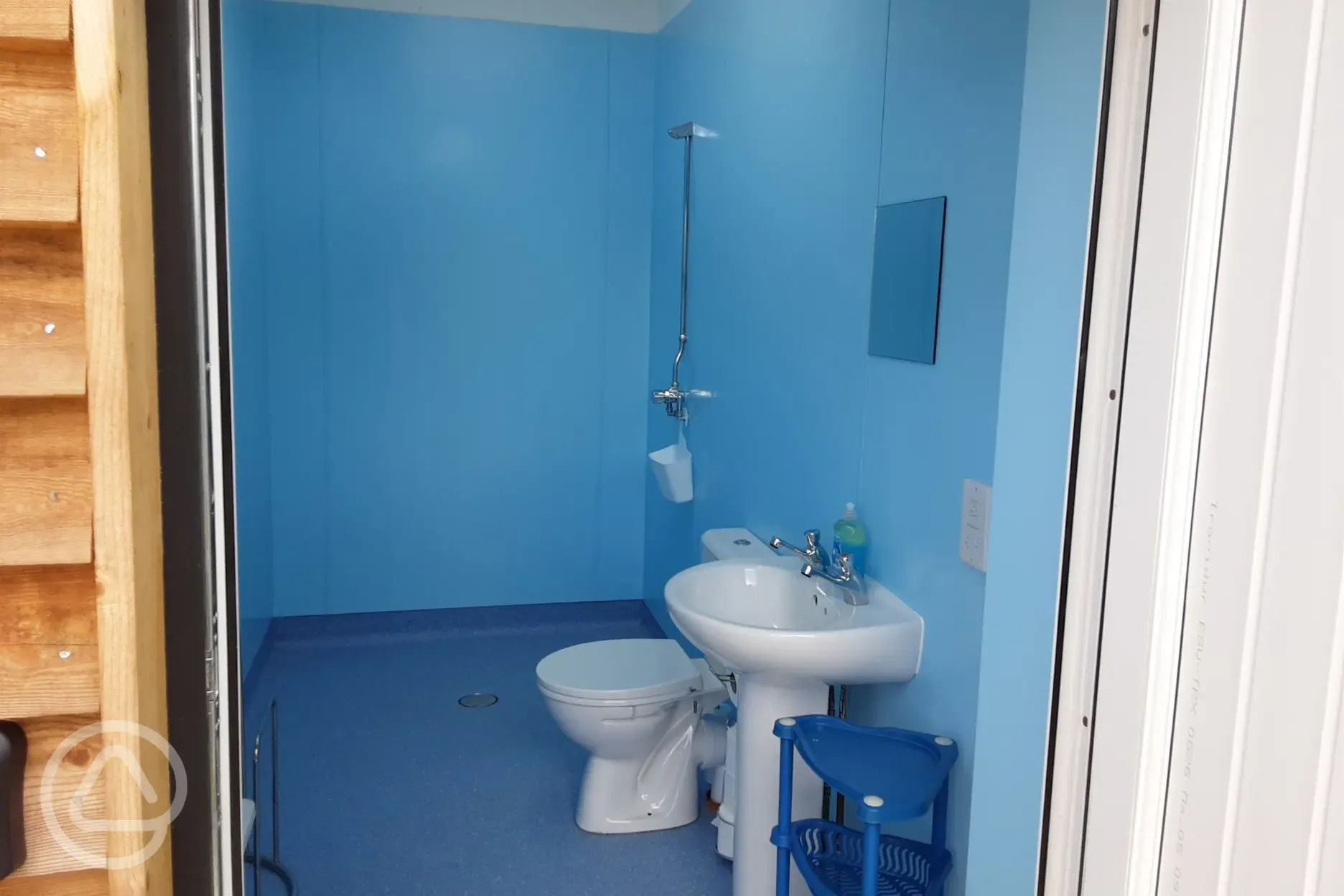 Shower, toilet room with heated floor