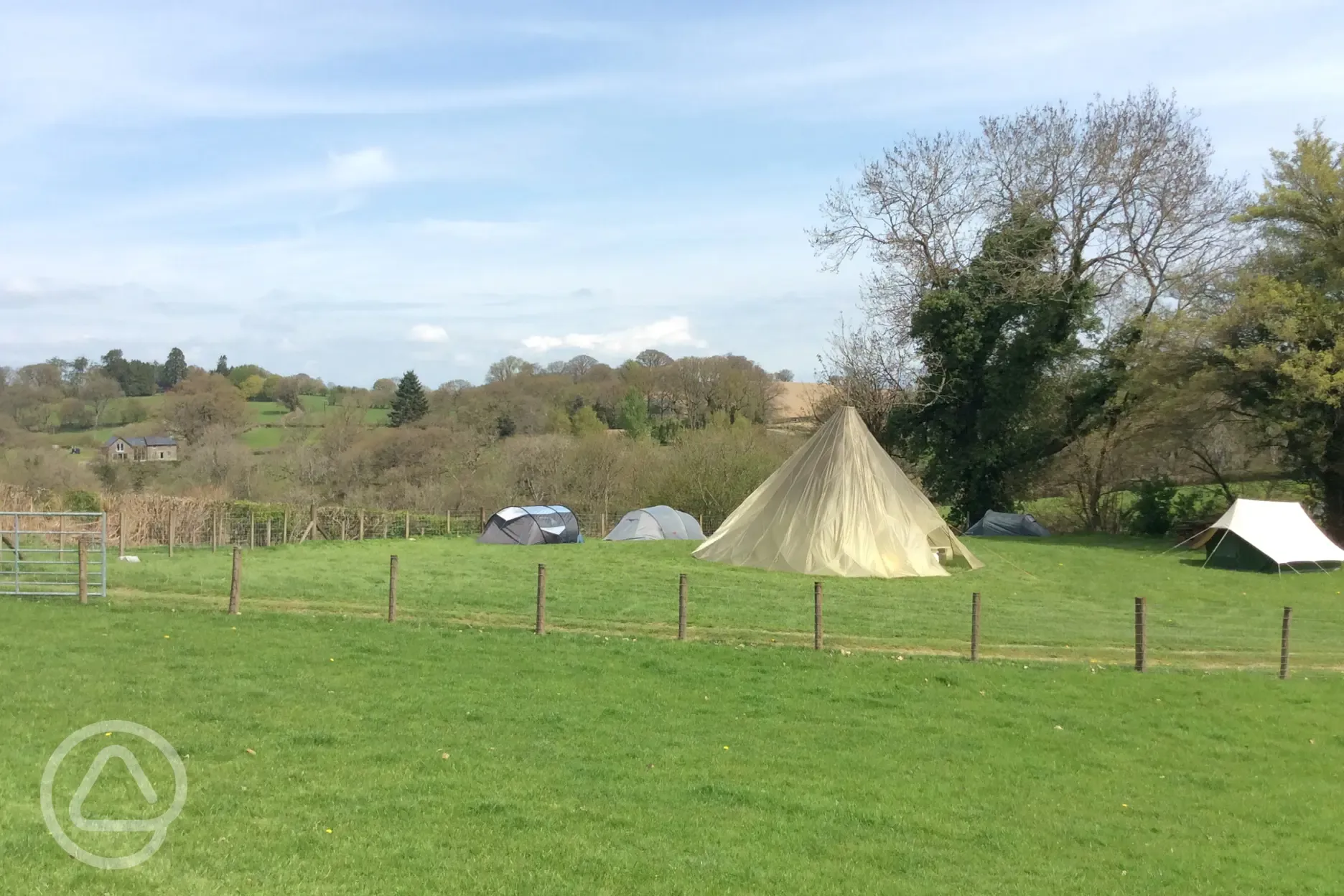 Separate area with a stunning view for tents.