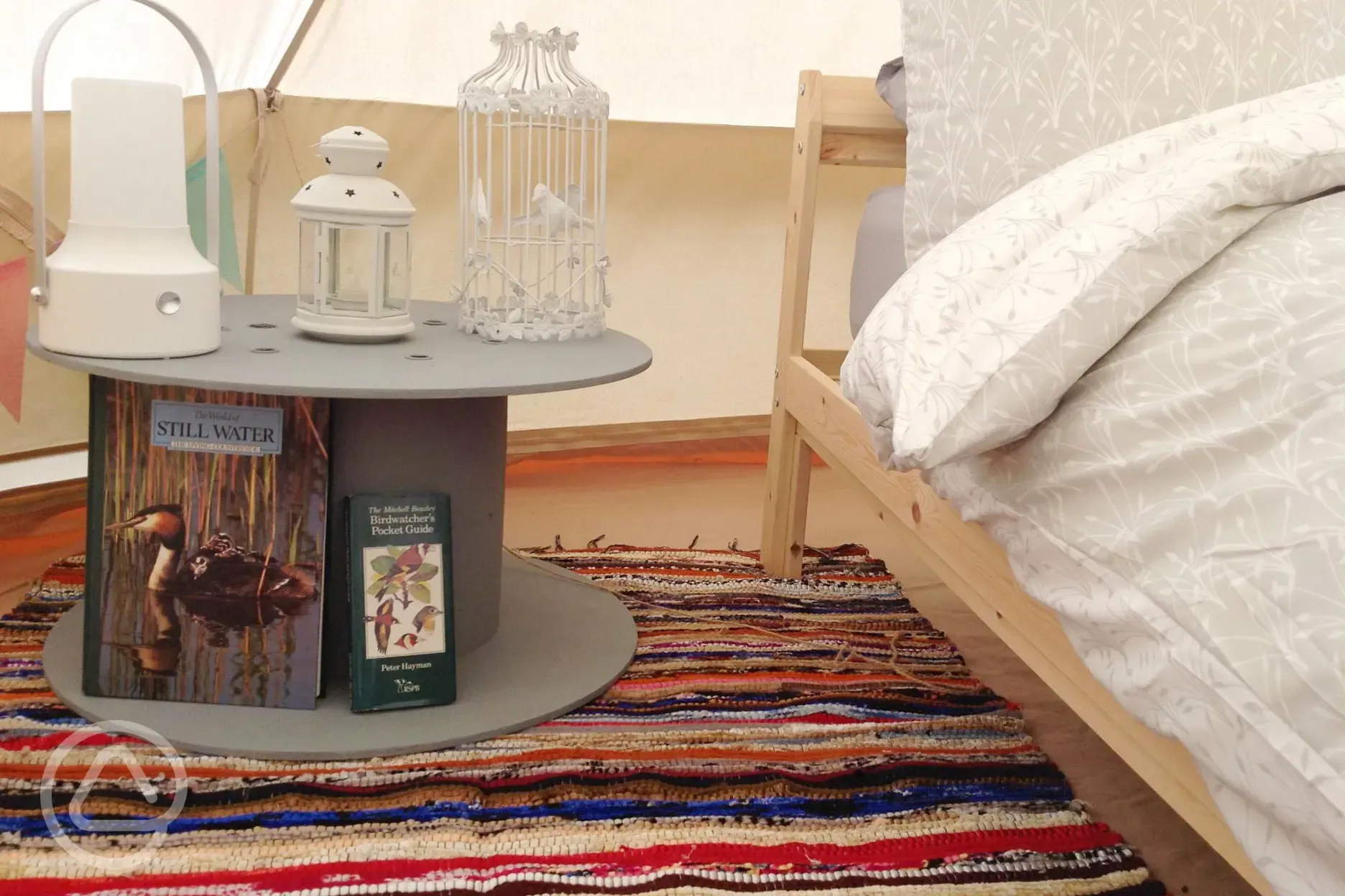 Bell tent bedside table