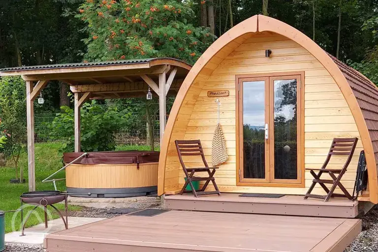 Pheasant camping pod exterior