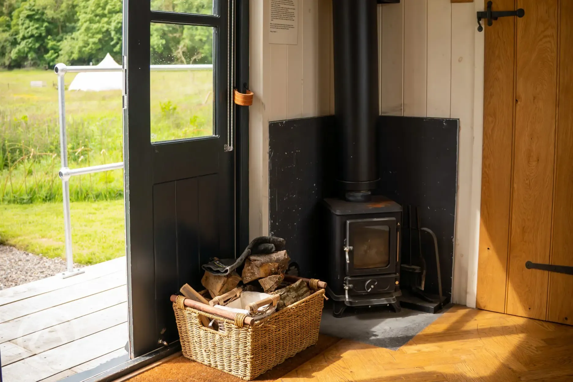 Poppy shepherd's hut wood burner