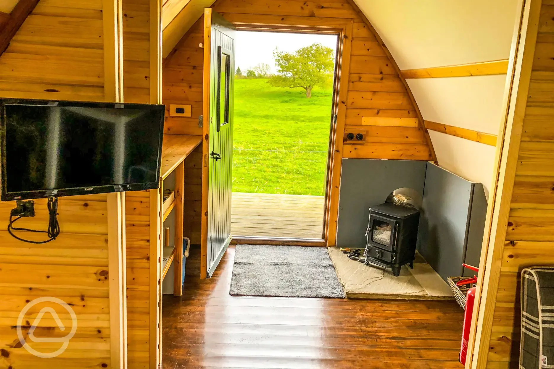 Glamping pod interior