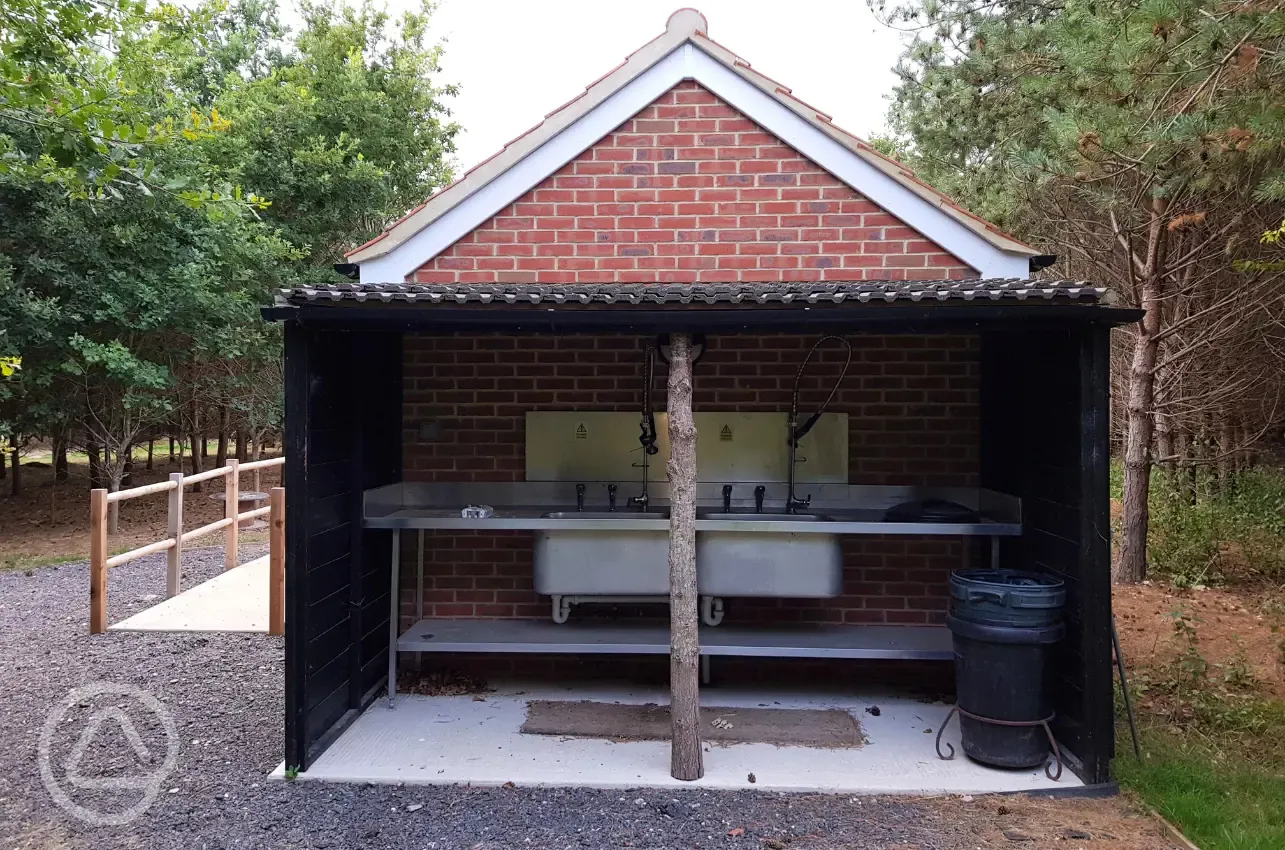 Outdoor washing up area