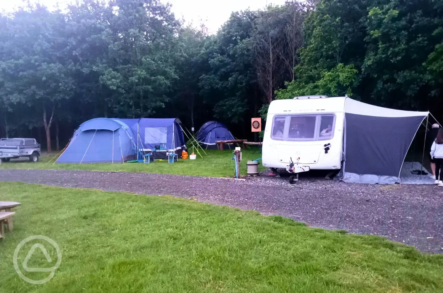 Electric hardstanding pitches and grass pitches with 16 amp hook up