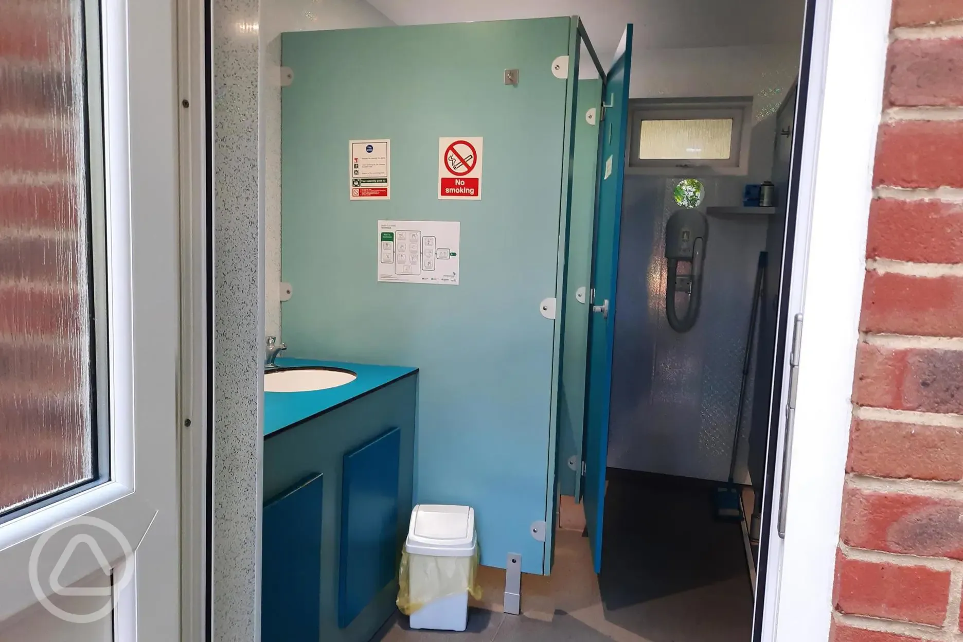 Showers with hair dryers and shaving points