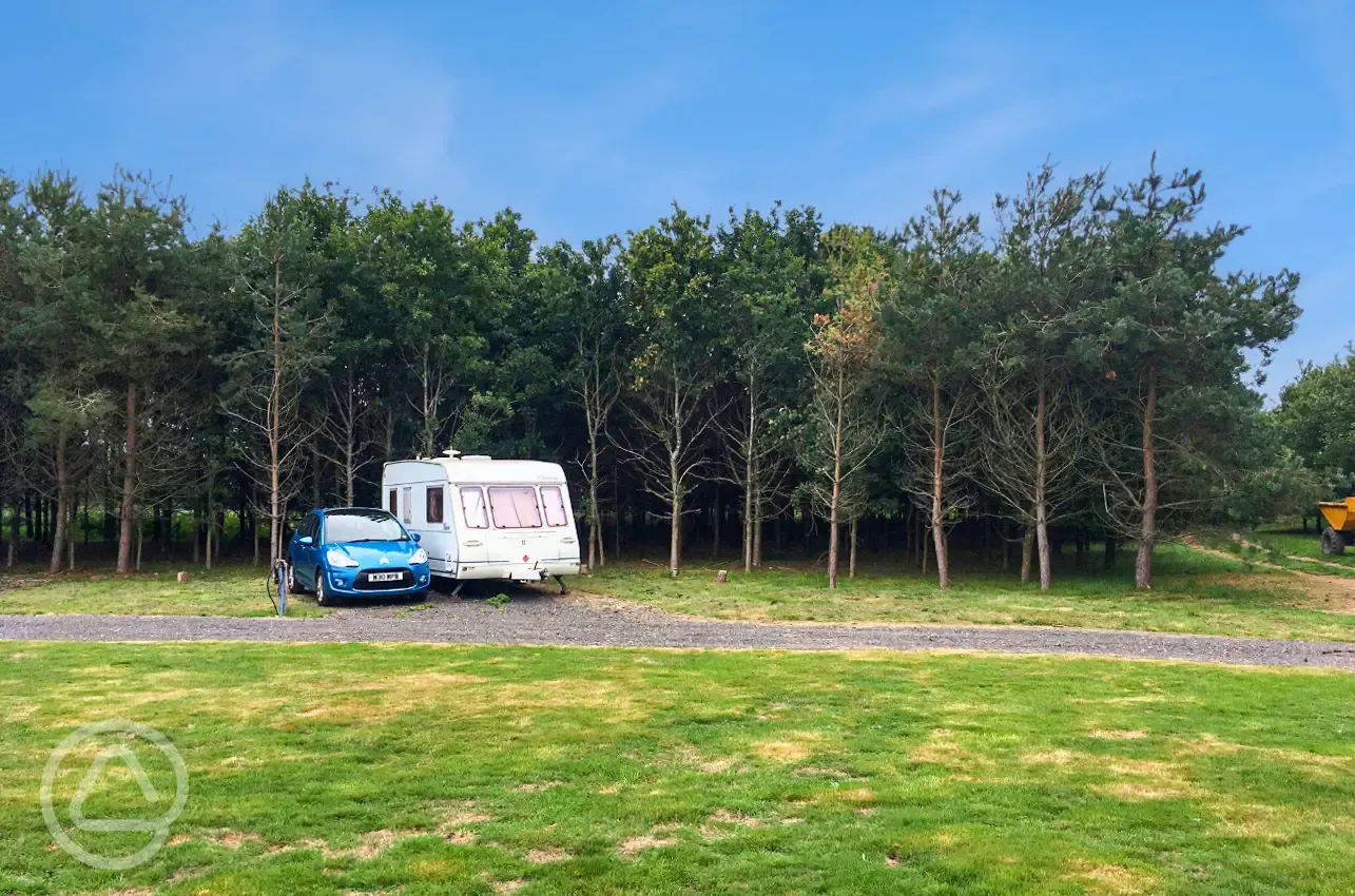 Caravan on electric hardstanding pitches with 16 amp hook up