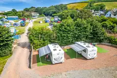 Hardstanding motorhome pitches (8m x 9m) with optional electric
