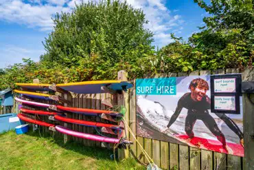 Surf hire available at Camping @ Croyde Bay (for an added fee)