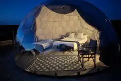 Opal hyperdome interior at night